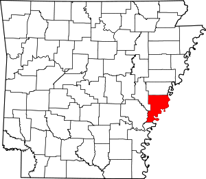 Map Of Arkansas Highlighting Phillips County