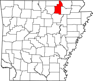 Map Of Arkansas Highlighting Sharp County