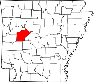 Map Of Arkansas Highlighting Yell County