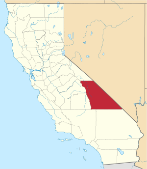 Map Of California Highlighting Inyo County