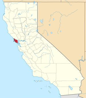 Map Of California Highlighting Marin County