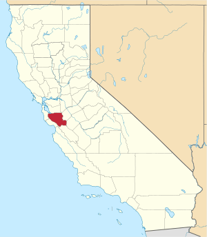 Map Of California Highlighting Santa Clara County