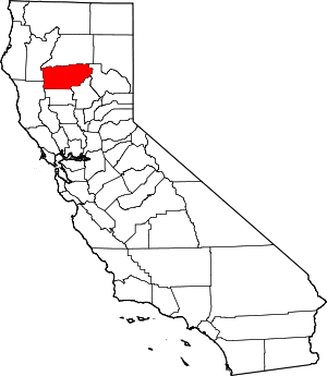 Map Of California Highlighting Tehama County