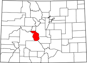 Map Of Colorado Highlighting Chaffee County