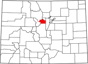 Map Of Colorado Highlighting Clear Creek County