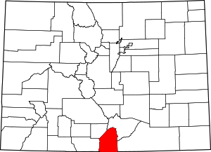 Map Of Colorado Highlighting Costilla County