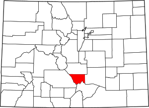 Map Of Colorado Highlighting Custer County