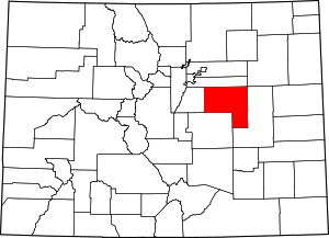 Map Of Colorado Highlighting Elbert County