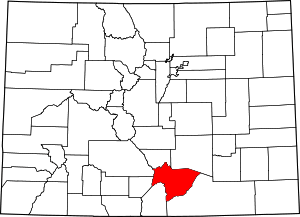 Map Of Colorado Highlighting Huerfano County