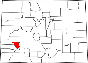 Map Of Colorado Highlighting Ouray County