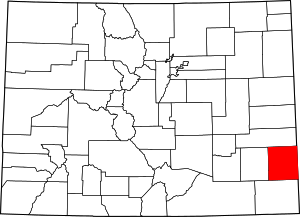 Map Of Colorado Highlighting Prowers County