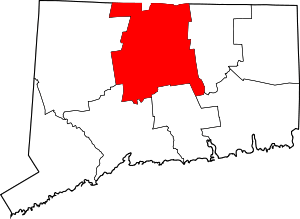 Map Of Connecticut Highlighting Hartford County