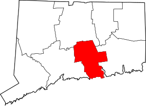 Map Of Connecticut Highlighting Middlesex County