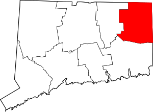 Map Of Connecticut Highlighting Windham County