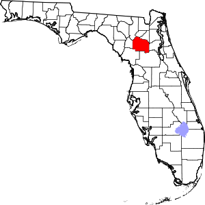 Map Of Florida Highlighting Alachua County