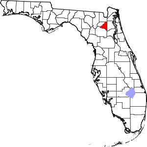 Map Of Florida Highlighting Bradford County