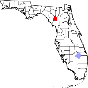 Map Of Florida Highlighting Gilchrist County