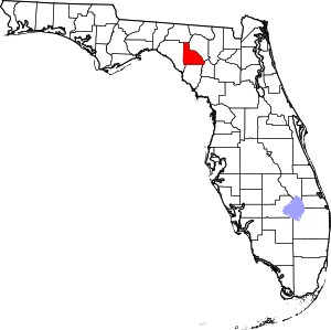 Map Of Florida Highlighting Lafayette County