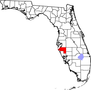 Map Of Florida Highlighting Manatee County