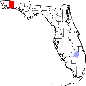 Map Of Florida Highlighting Okaloosa County