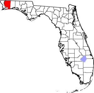 Map Of Florida Highlighting Santa Rosa County