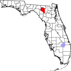 Map Of Florida Highlighting Suwannee County