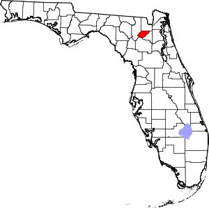 Map Of Florida Highlighting Union County