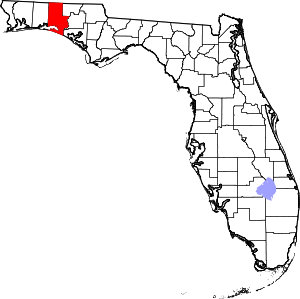 Map Of Florida Highlighting Walton County