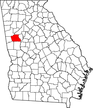 Map Of Georgia Highlighting Coweta County