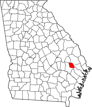 Map Of Georgia Highlighting Evans County