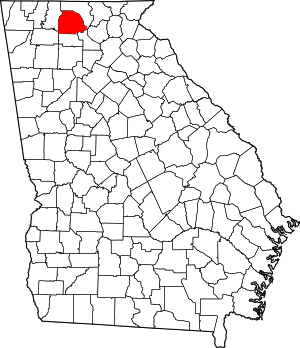 Map Of Georgia Highlighting Gilmer County