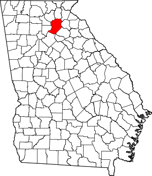 Map Of Georgia Highlighting Hall County