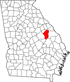 Map Of Georgia Highlighting Jefferson County