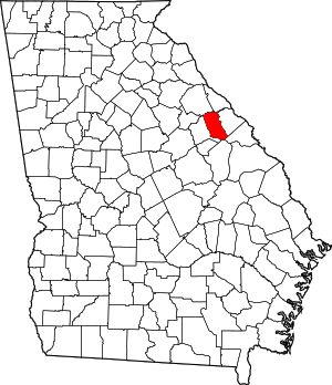 Map Of Georgia Highlighting Mcduffie County