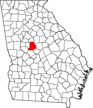 Map Of Georgia Highlighting Monroe County