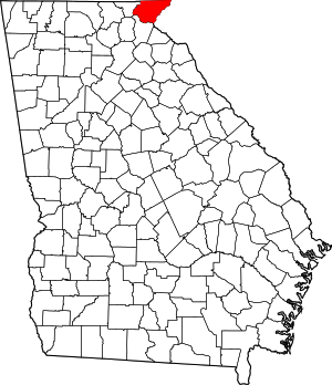 Map Of Georgia Highlighting Rabun County