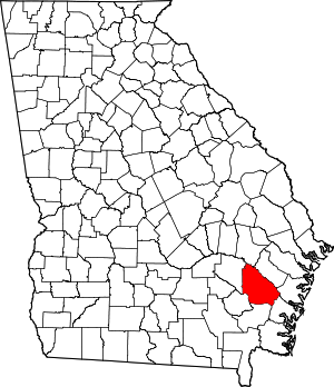 Map Of Georgia Highlighting Wayne County