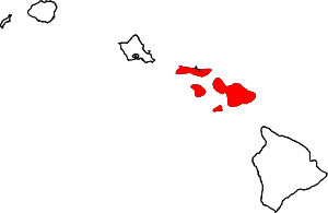 Map Of Hawaii Highlighting Maui County