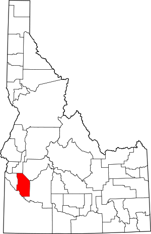 Map Of Idaho Highlighting Ada County