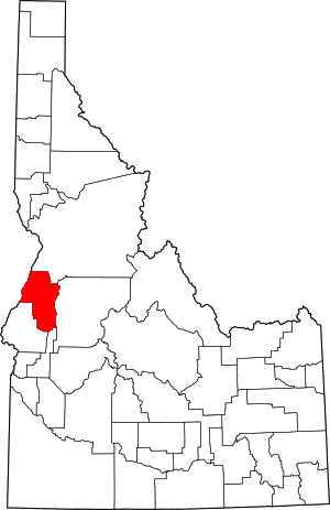 Map Of Idaho Highlighting Adams County