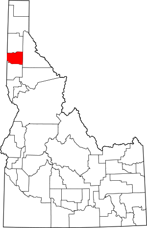 Map Of Idaho Highlighting Benewah County