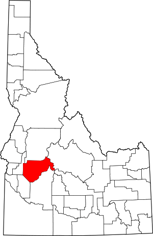 Map Of Idaho Highlighting Boise County