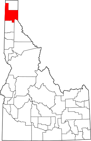 Map Of Idaho Highlighting Bonner County