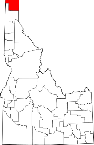 Map Of Idaho Highlighting Boundary County