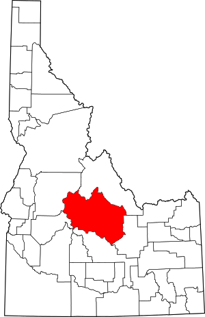 Map Of Idaho Highlighting Custer County