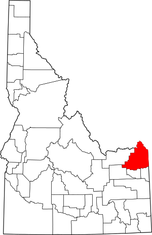 Map Of Idaho Highlighting Fremont County