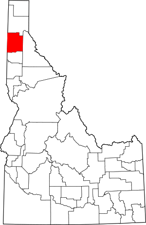 Map Of Idaho Highlighting Kootenai County