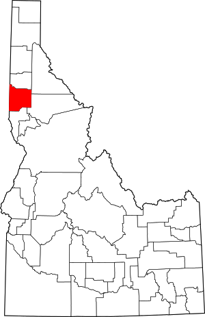 Map Of Idaho Highlighting Latah County