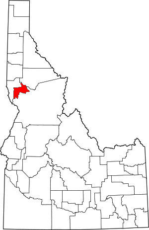 Map Of Idaho Highlighting Lewis County