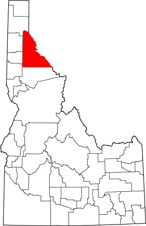 Map Of Idaho Highlighting Shoshone County